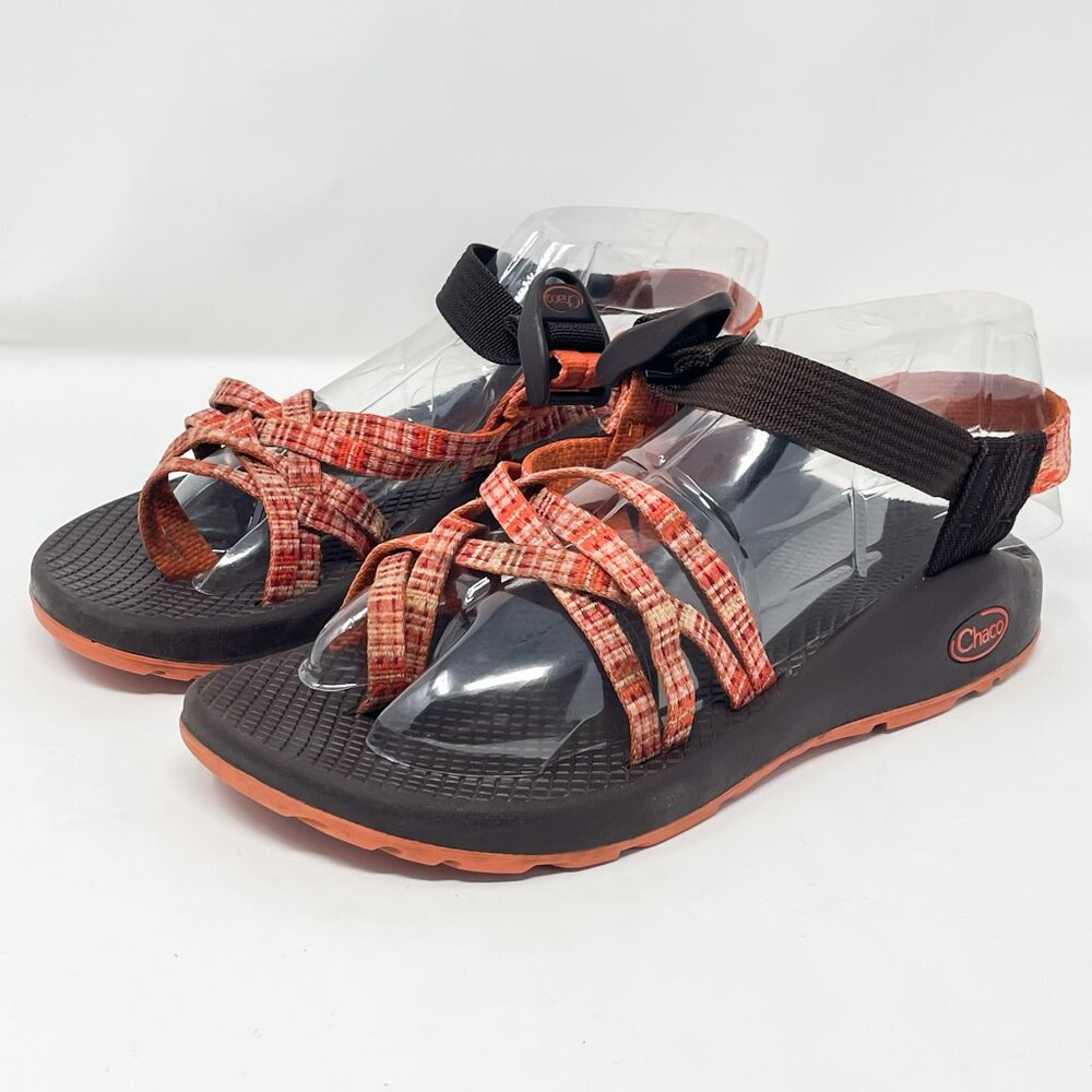 Chacos ZX2 Classic Women's Sandals Size 6 Strappy Patched Amber Orange Hiking